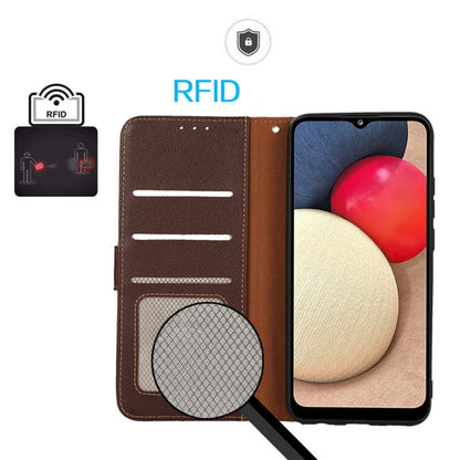 For Xiaomi Redmi Note 12S 4G KHAZNEH Litchi Texture Leather RFID Phone Case(Brown) - Xiaomi Cases by buy2fix | Online Shopping UK | buy2fix