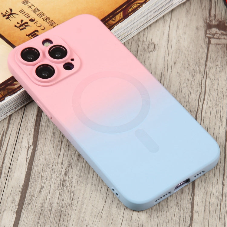 For iPhone 14 Pro Max Liquid TPU Silicone Gradient MagSafe Phone Case(Pink Blue) - iPhone 14 Pro Max Cases by buy2fix | Online Shopping UK | buy2fix