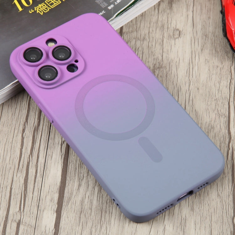 For iPhone 13 Liquid TPU Silicone Gradient MagSafe Phone Case(Purple) - iPhone 13 Cases by buy2fix | Online Shopping UK | buy2fix