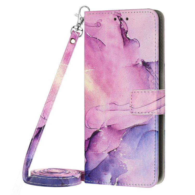 For Xiaomi 13 Crossbody Painted Marble Pattern Leather Phone Case(Purple) - 13 Cases by buy2fix | Online Shopping UK | buy2fix