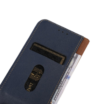 For Motorola Moto E13 4G 2023 KHAZNEH Nappa Top Layer Cowhide Leather Phone Case(Blue) - Motorola Cases by buy2fix | Online Shopping UK | buy2fix