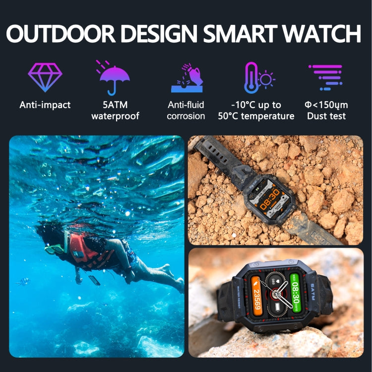 PG333 1.91 inch Waterproof Smart Sports Watch Support Heart Rate Monitoring / Blood Pressure Monitoring(Yellow) - Smart Wear by buy2fix | Online Shopping UK | buy2fix