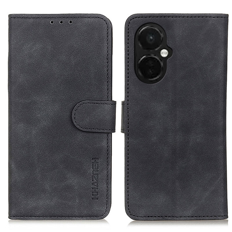 For OnePlus Nord CE 3 Lite KHAZNEH Retro Texture Flip Leather Phone Case(Black) - OnePlus Cases by buy2fix | Online Shopping UK | buy2fix