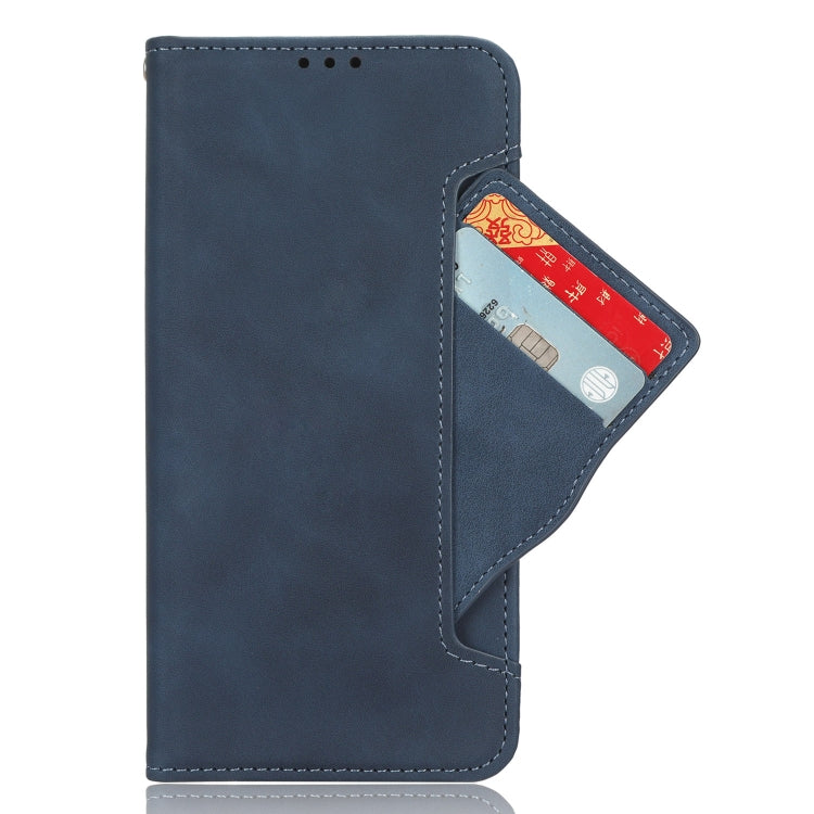 For Google Pixel 7a Skin Feel Calf Texture Card Slots Leather Phone Case(Blue) - Google Cases by buy2fix | Online Shopping UK | buy2fix
