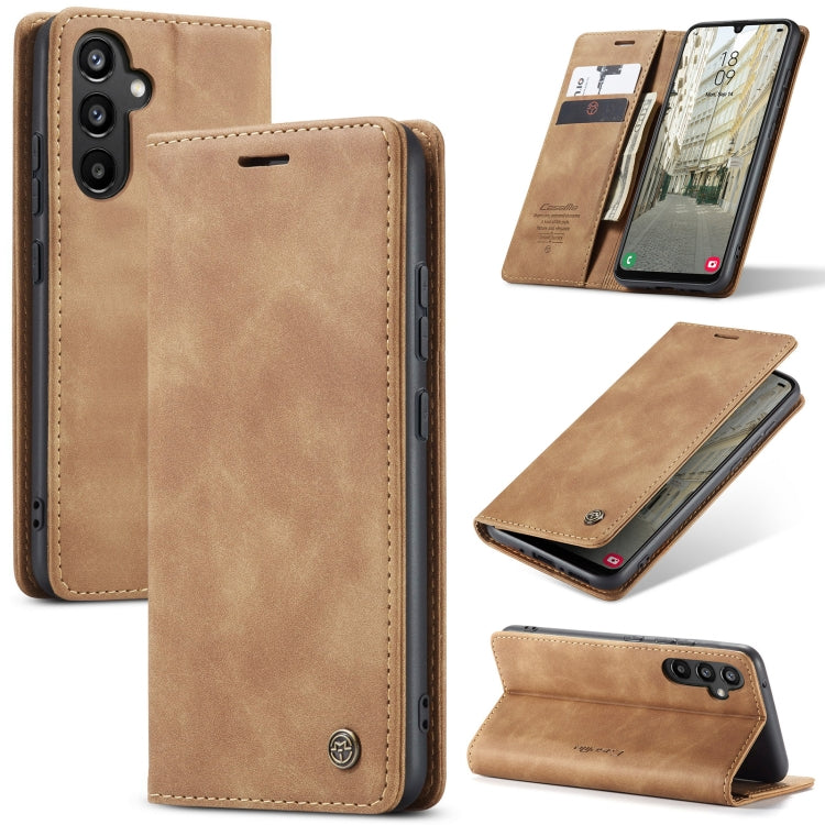 For Samsung Galaxy A34 5G CaseMe 013 Multifunctional Horizontal Flip Leather Phone Case(Brown) - Galaxy Phone Cases by CaseMe | Online Shopping UK | buy2fix