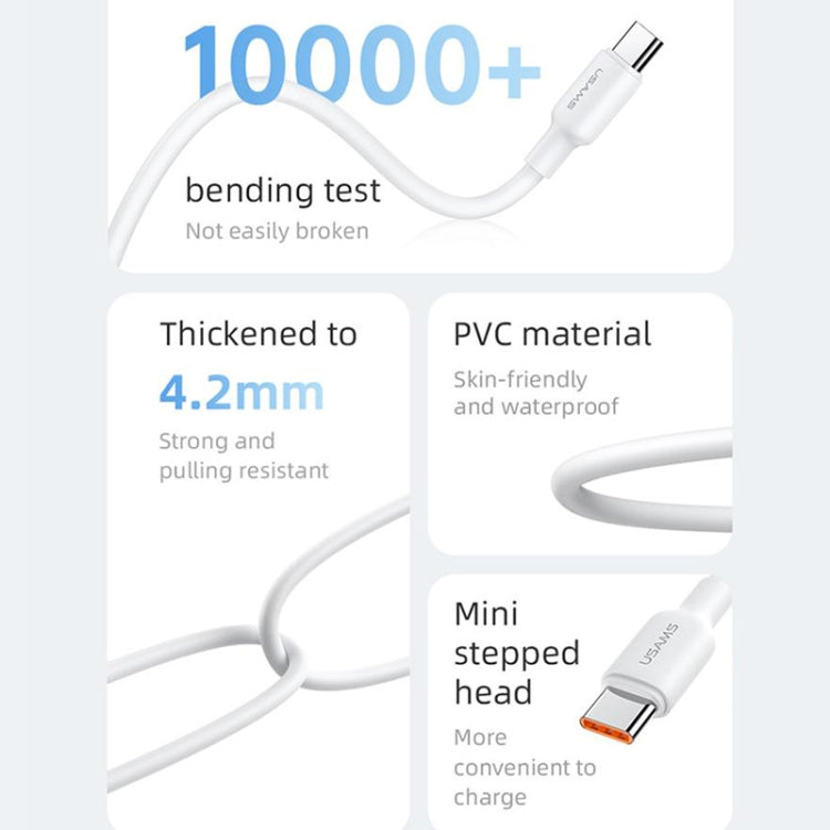 USAMS US-SJ613 U84 PD100W USB-C / Type-C to USB-C / Type-C Charging Data Cable, Cable Length:1m(White) - USB-C & Type-C Cable by USAMS | Online Shopping UK | buy2fix