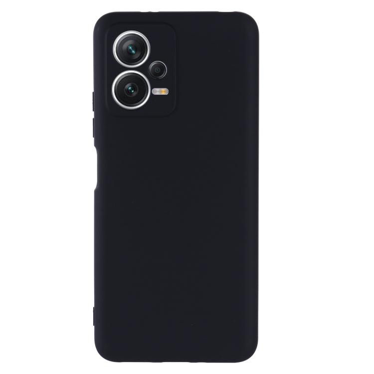 For Xiaomi Redmi Note 12 5G India / Poco X5 Pure Color Liquid Silicone Shockproof Full Coverage Phone Case(Black) - Note 12 Cases by buy2fix | Online Shopping UK | buy2fix