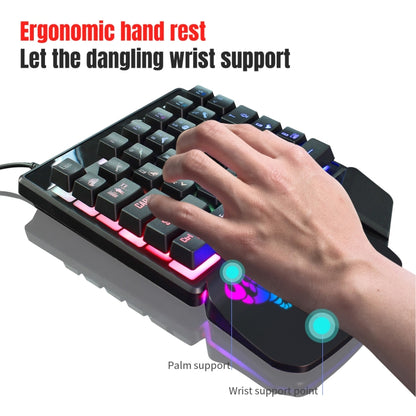 HXSJ V400 35 Keys One-Hand RGB Backlit Wired Gaming Keyboard -  by HXSJ | Online Shopping UK | buy2fix