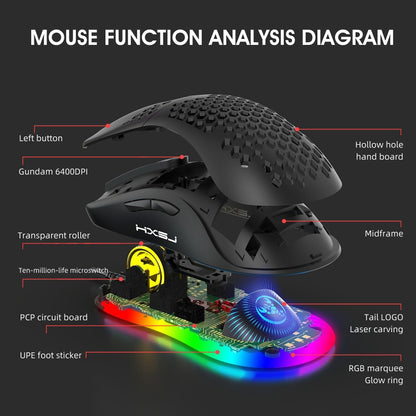 HXSJ X600 6 Keys RGB Luminous Macro Programming Wired Gaming Mouse(Black) -  by HXSJ | Online Shopping UK | buy2fix