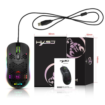 HXSJ X600 6 Keys RGB Luminous Macro Programming Wired Gaming Mouse(Black) -  by HXSJ | Online Shopping UK | buy2fix