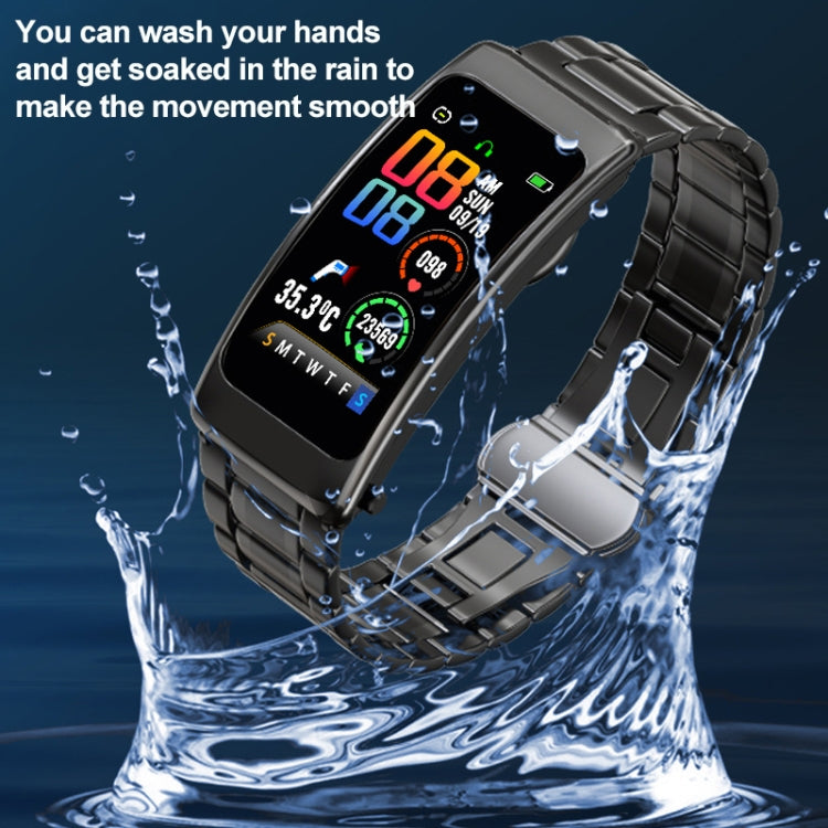 K20 1.14 inch Leather Band Earphone Detachable Life Waterproof Smart Watch Support Bluetooth Call(Brown) - Smart Wear by buy2fix | Online Shopping UK | buy2fix