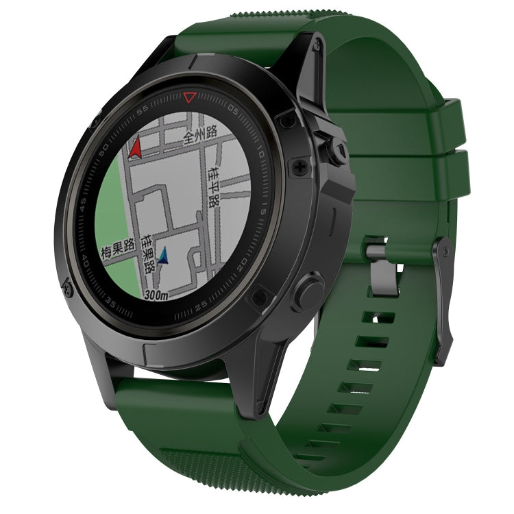 For Garmin Fenix 5X (26mm) Fenix3 / Fenix3 HR Silicone Watch Band(Army Green) - Smart Wear by buy2fix | Online Shopping UK | buy2fix