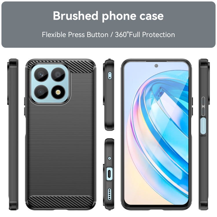 For Honor X8a Brushed Texture Carbon Fiber TPU Phone Case(Black) - Honor Cases by buy2fix | Online Shopping UK | buy2fix