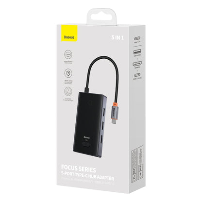 Baseus WKYY030113 5 in 1 USB-C / Type-C to USB3.0x3+HDMI+PD HUB Adapter(Space Grey) - Computer & Networking by Baseus | Online Shopping UK | buy2fix