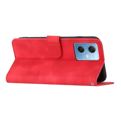 For Xiaomi Redmi Note 12 5G Heart Pattern Skin Feel Leather Phone Case(Red) - Note 12 Cases by buy2fix | Online Shopping UK | buy2fix