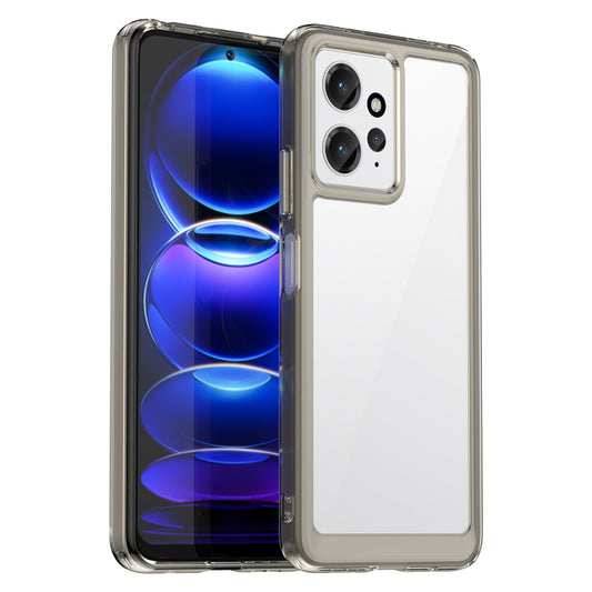 For Xiaomi Redmi Note 12 4G Global Colorful Series Acrylic + TPU Phone Case(Transparent Grey) - Note 12 Cases by buy2fix | Online Shopping UK | buy2fix