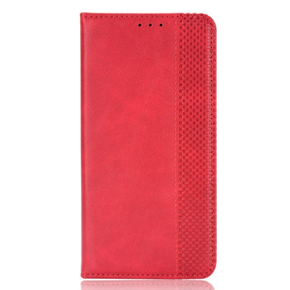 For Honor Magic5 Pro Magnetic Buckle Retro Texture Leather Phone Case(Red) - Honor Cases by buy2fix | Online Shopping UK | buy2fix