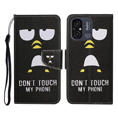 For Xiaomi Redmi 12C Colored Drawing Pattern Flip Leather Phone Case(Penguin) - Xiaomi Cases by buy2fix | Online Shopping UK | buy2fix