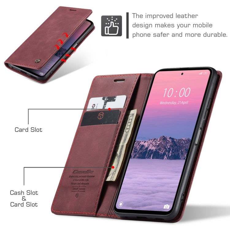 For Xiaomi Redmi Note 12 4G Global CaseMe 013 Multifunctional Horizontal Flip Leather Phone Case(Wine Red) - Xiaomi Cases by CaseMe | Online Shopping UK | buy2fix