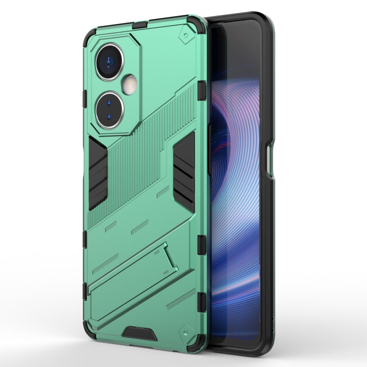 For OnePlus Nord CE 3 Punk Armor 2 in 1 PC + TPU Phone Case with Holder(Green) - OnePlus Cases by buy2fix | Online Shopping UK | buy2fix