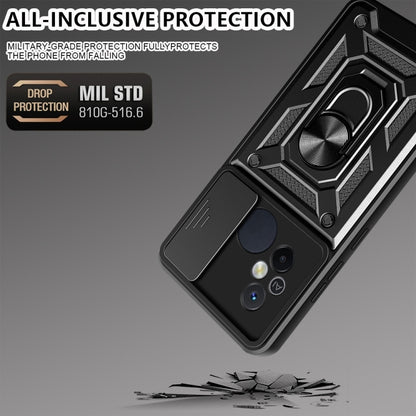 For Xiaomi Redmi 12C 4G / 11A Sliding Camera Cover Design TPU+PC Phone Case(Black) - Xiaomi Cases by buy2fix | Online Shopping UK | buy2fix