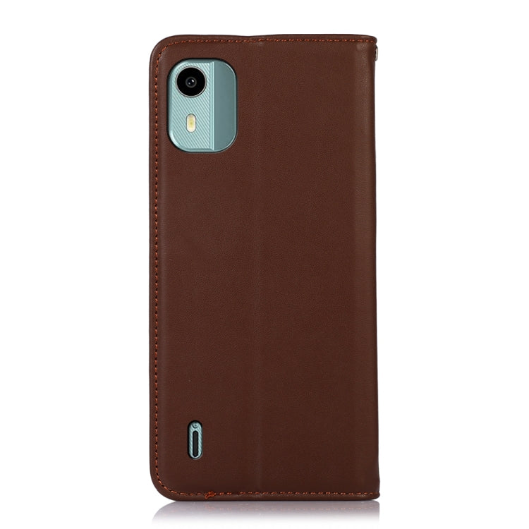 For Nokia C12 4G KHAZNEH Nappa Top Layer Cowhide Leather Phone Case(Brown) - Nokia Cases by buy2fix | Online Shopping UK | buy2fix