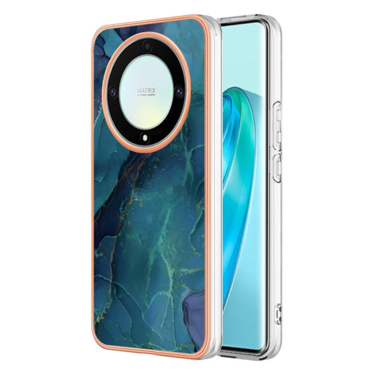 For Honor X9a / Magic5 Lite Electroplating Marble Dual-side IMD Phone Case(Green 017) - Honor Cases by buy2fix | Online Shopping UK | buy2fix