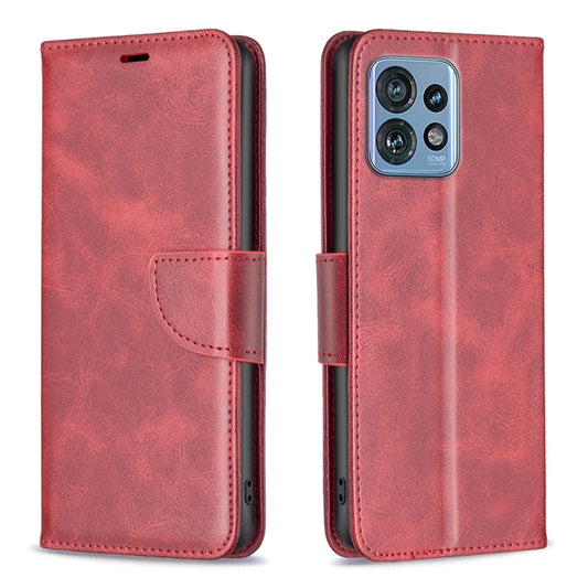 For Motorola Edge 40 Pro 5G / Moto X40 / X40 Pro Lambskin Texture Pure Color Flip Leather Phone Case(Red) - Motorola Cases by buy2fix | Online Shopping UK | buy2fix