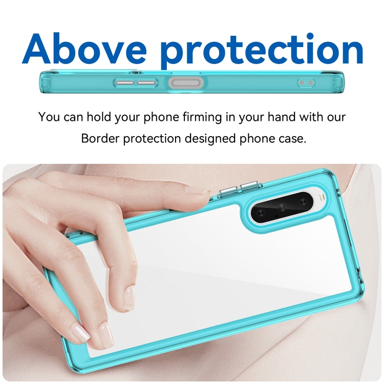 For Sony Xperia 10 V Colorful Series Acrylic + TPU Phone Case(Transparent Blue) - Sony Cases by buy2fix | Online Shopping UK | buy2fix