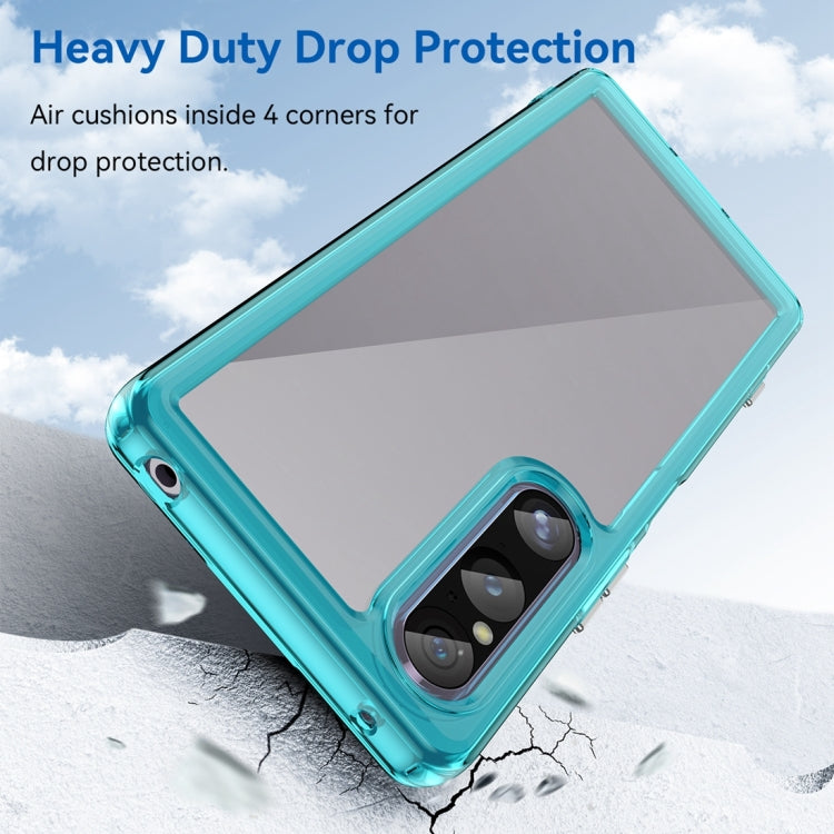 For Sony Xperia 1 V Colorful Series Acrylic + TPU Phone Case(Transparent Blue) - Sony Cases by buy2fix | Online Shopping UK | buy2fix