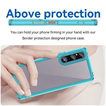 For Sony Xperia 1 V Colorful Series Acrylic + TPU Phone Case(Transparent Blue) - Sony Cases by buy2fix | Online Shopping UK | buy2fix
