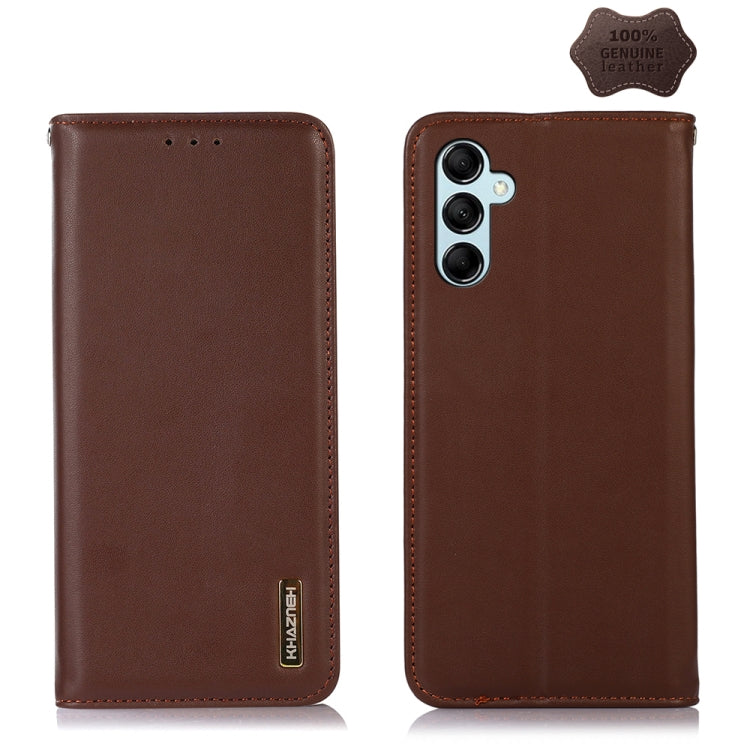For Samsung Galaxy M54 5G KHAZNEH Nappa Top Layer Cowhide Leather Phone Case(Brown) - Galaxy Phone Cases by buy2fix | Online Shopping UK | buy2fix