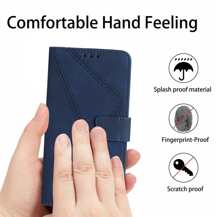 For Redmi Note 12 Pro 4G/5G Stitching Embossed Leather Phone Case(Blue) - Note 12 Pro Cases by buy2fix | Online Shopping UK | buy2fix