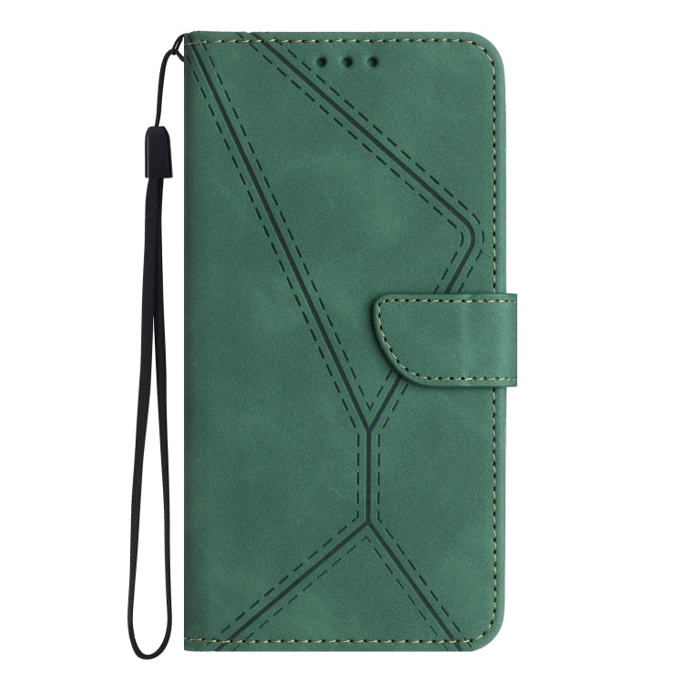 For Xiaomi POCO F5 5G Stitching Embossed Leather Phone Case(Green) - Xiaomi Cases by buy2fix | Online Shopping UK | buy2fix