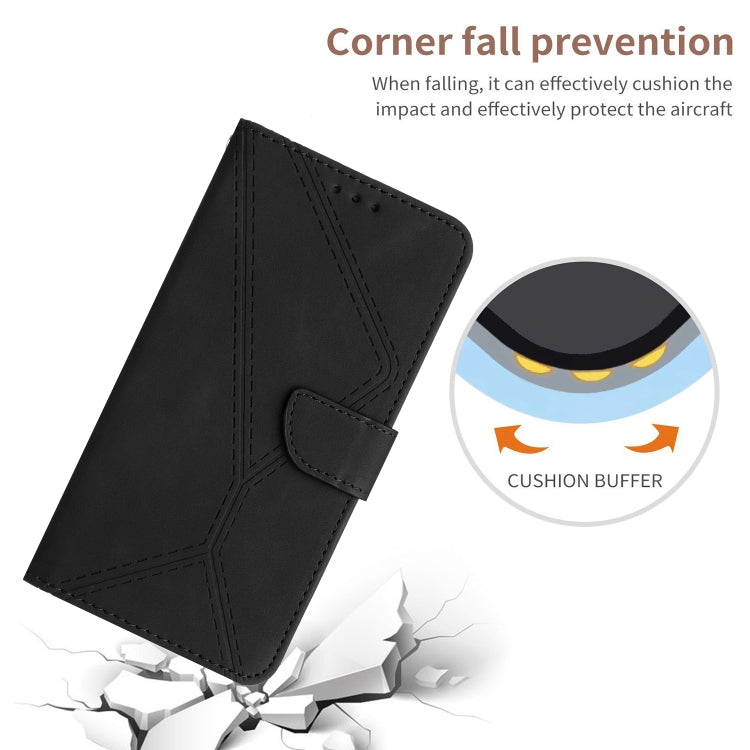 For Xiaomi POCO X4 GT Stitching Embossed Leather Phone Case(Black) - Xiaomi Cases by buy2fix | Online Shopping UK | buy2fix