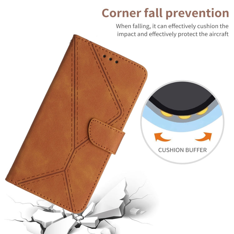 For Xiaomi Redmi A1 / A2 Stitching Embossed Leather Phone Case(Brown) - Xiaomi Cases by buy2fix | Online Shopping UK | buy2fix