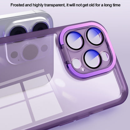 For iPhone 13 Pro Max Invisible Lens Bracket Matte Transparent Phone Case(Purple) - iPhone 13 Pro Max Cases by buy2fix | Online Shopping UK | buy2fix