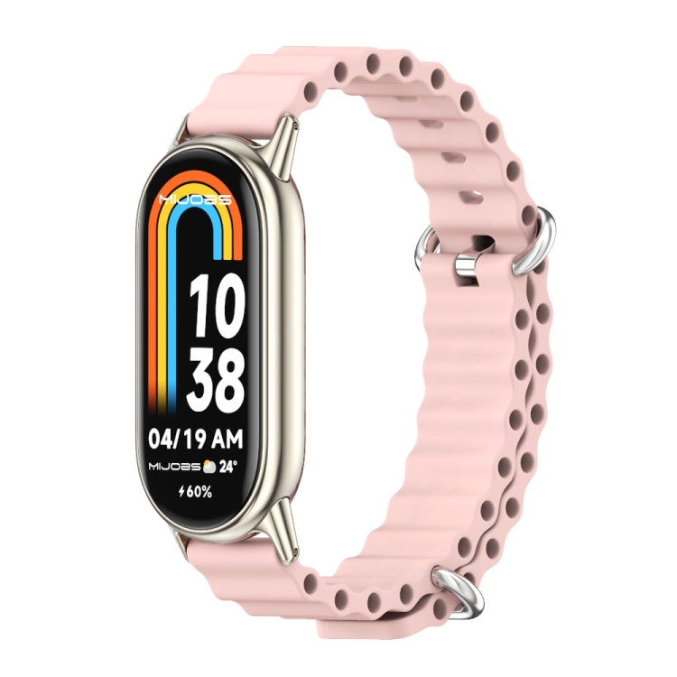 For Xiaomi Mi Band 8 / 9 / 9 NFC Mijobs Marine Silicone Breathable Watch Band(Pink Light Gold) - Watch Bands by MIJOBS | Online Shopping UK | buy2fix