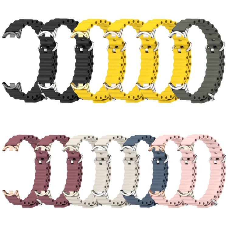 For Xiaomi Mi Band 8 / 9 / 9 NFC Mijobs Marine Silicone Breathable Watch Band(Yellow Silver) - Watch Bands by MIJOBS | Online Shopping UK | buy2fix