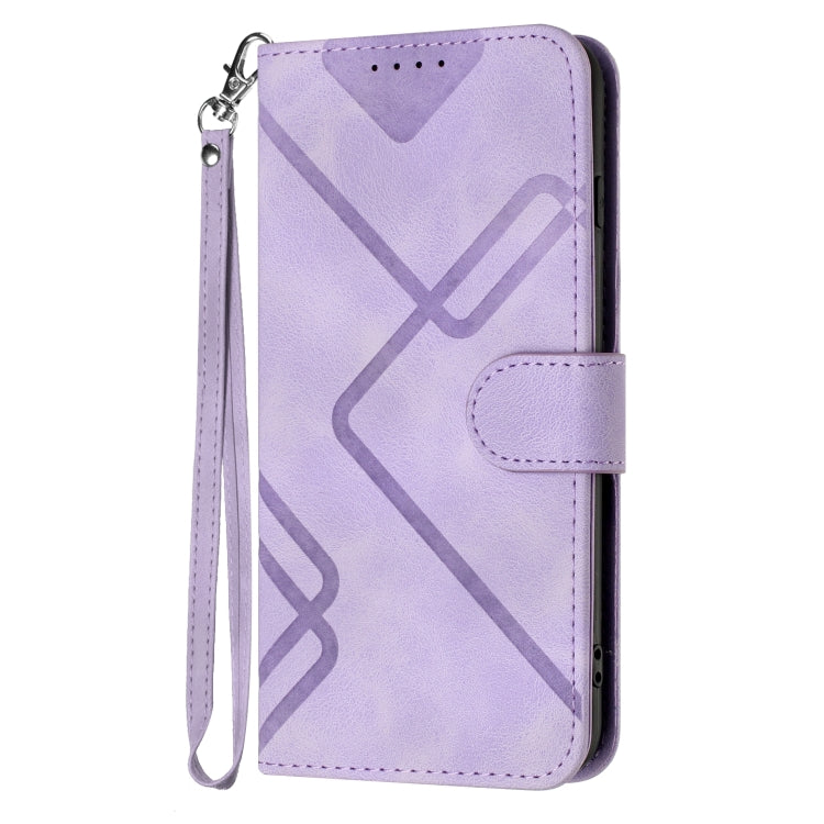 For Huawei Y6 2019 Line Pattern Skin Feel Leather Phone Case(Light Purple) - Huawei Cases by buy2fix | Online Shopping UK | buy2fix