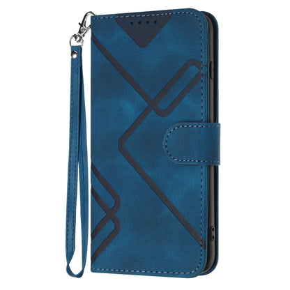 For Honor Magic5 Lite 5G Line Pattern Skin Feel Leather Phone Case(Royal Blue) - Honor Cases by buy2fix | Online Shopping UK | buy2fix
