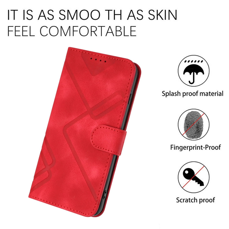 For Honor 10 Lite Line Pattern Skin Feel Leather Phone Case(Red) - Honor Cases by buy2fix | Online Shopping UK | buy2fix