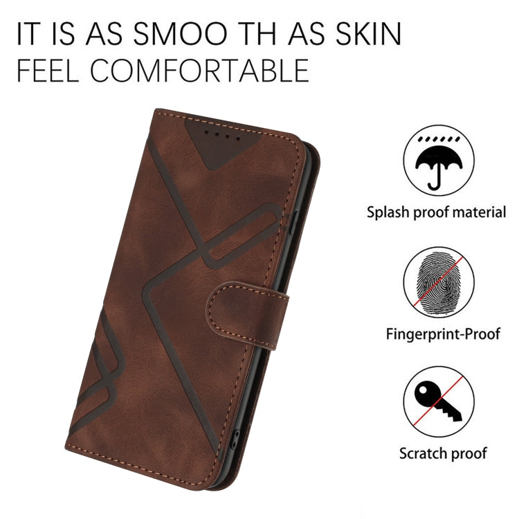 For Honor 70 Pro / 70 Pro+ Line Pattern Skin Feel Leather Phone Case(Coffee) - Honor Cases by buy2fix | Online Shopping UK | buy2fix