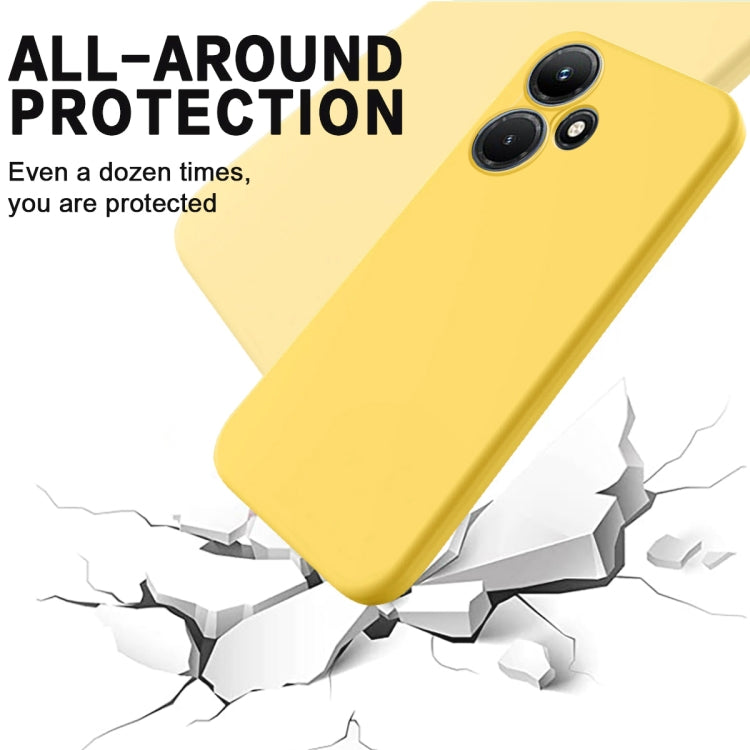 For Infinix Hot 30 Pure Color Liquid Silicone Shockproof Phone Case(Yellow) - Infinix Cases by buy2fix | Online Shopping UK | buy2fix