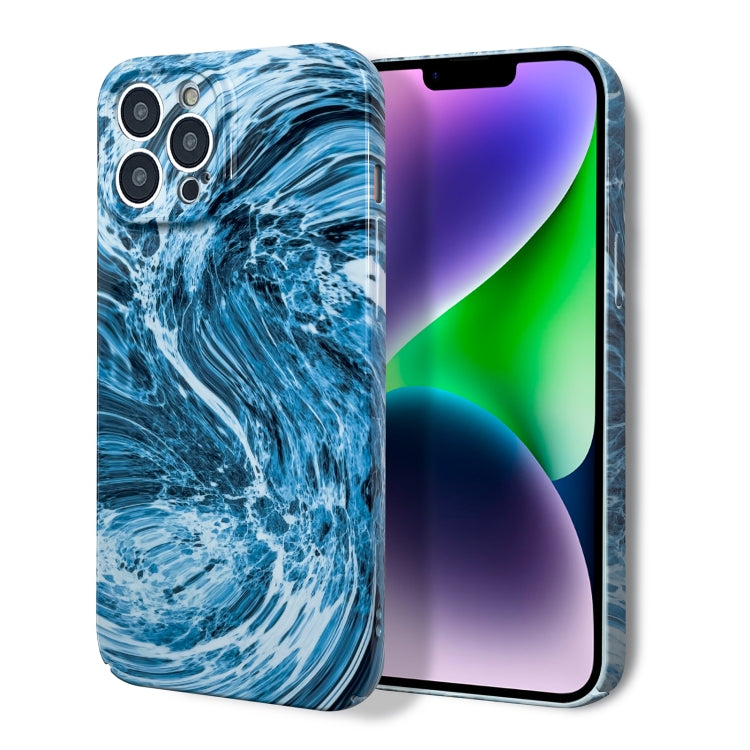 For iPhone 8 Plus / 7 Plus Marble Pattern Phone Case(Navy Blue White) - More iPhone Cases by buy2fix | Online Shopping UK | buy2fix