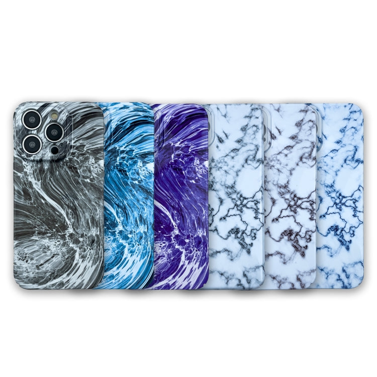 For iPhone 12 Pro Max Marble Pattern Phone Case(Black White) - iPhone 12 Pro Max Cases by buy2fix | Online Shopping UK | buy2fix