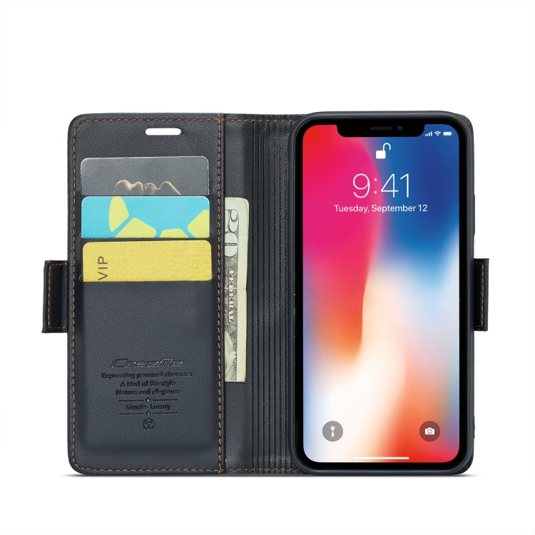 For iPhone XS Max CaseMe 023 Butterfly Buckle Litchi Texture RFID Anti-theft Leather Phone Case(Black) - More iPhone Cases by CaseMe | Online Shopping UK | buy2fix