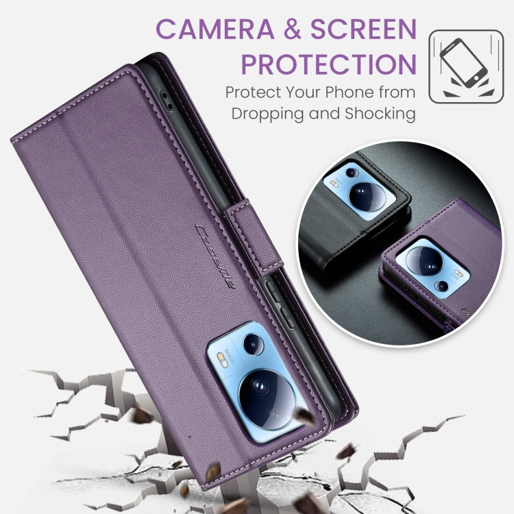 For Xiaomi 13 Lite CaseMe 023 Butterfly Buckle Litchi Texture RFID Anti-theft Leather Phone Case(Pearly Purple) - 13 Lite Cases by CaseMe | Online Shopping UK | buy2fix