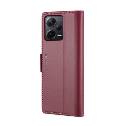For Xiaomi Redmi Note 12 Pro+ 5G Global CaseMe 023 Butterfly Buckle Litchi Texture RFID Anti-theft Leather Phone Case(Wine Red) - Note 12 Pro+ Cases by CaseMe | Online Shopping UK | buy2fix