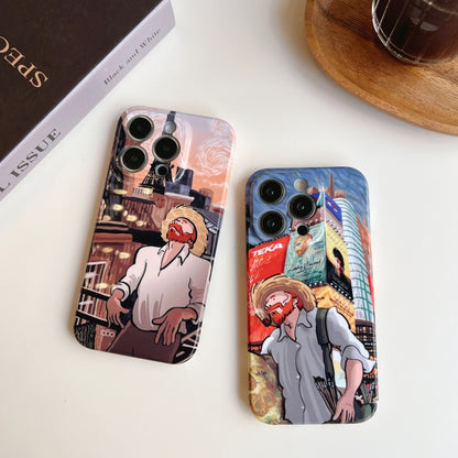 For iPhone 14 Precise Hole Oil Painting Pattern PC Phone Case(Puppy) - iPhone 14 Cases by buy2fix | Online Shopping UK | buy2fix